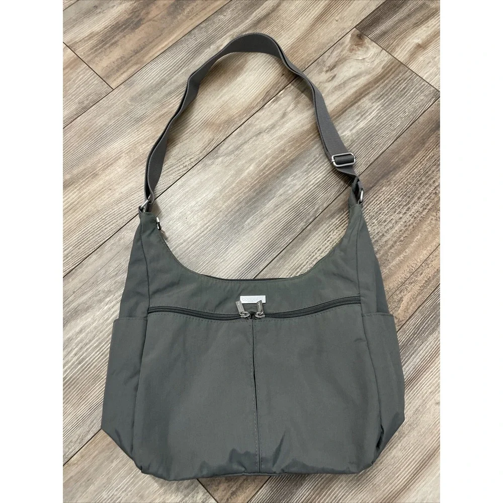 Baggallini Shoulder Bag Travel Tote Purse Handbag‎ Medium Nylon Grey Crossbody